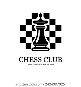 Chess logo. Minimal vector logo design. Isolated on a yellow background. Vector illustration flat design.