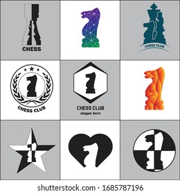 chess logo set on white background.