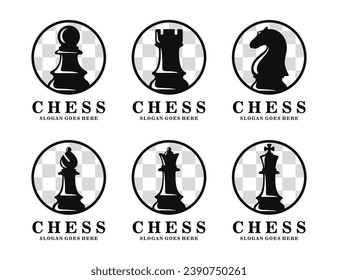 Chess logo set vector illustration