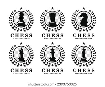 Chess logo set vector illustration