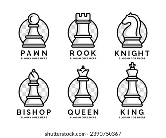 Chess logo set vector illustration