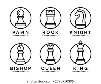 Chess logo set vector illustration