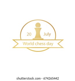 Chess logo in simple style for chess club, competitions, cards. Vector illustration