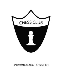 Chess logo in simple style for chess club, competitions, cards. Vector illustration