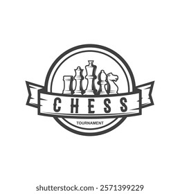 Chess Logo Solid Black Color Vector Graphic Design