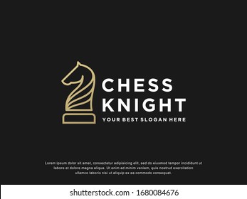 Chess logo. Strategy logo. Chess symbol. Silhouette style. Vector illustration