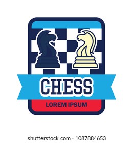 chess logo with text space for your slogan / tag line, vector illustration