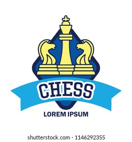 chess logo with text space for your slogan / tag line, vector illustration