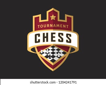 Chess logo. Tournament sport logo template. Modern vector illustration. Badge design.