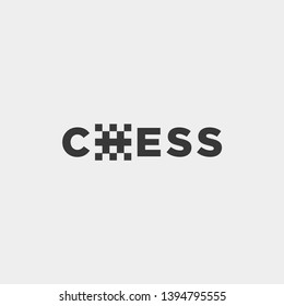 chess logo type vector design illustration, typography logo for chess