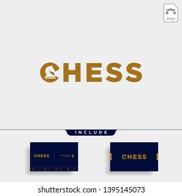 chess logo type vector design illustration, typography logo for chess