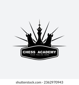chess logo vector icon illustration design. Logo for tournament, badge, sport