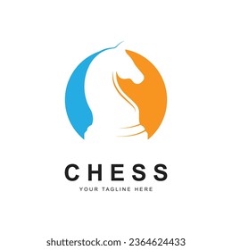 chess logo vector icon illustration design. Logo for tournament, badge, sport