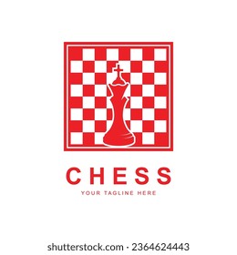 diseño de ilustración de icono vectorial del logotipo de ajedrez. Logo para torneo, insignia, deporte