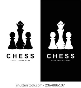 chess logo vector icon illustration design. Logo for tournament, badge, sport