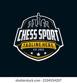 Chess logo vector illustration. on a dark background