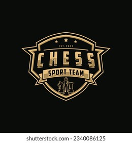 Chess logo vector illustration, template logo design for chess club