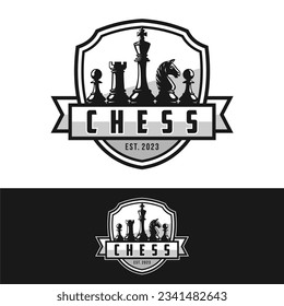 Chess logo vector illustration, template logo design for chess club