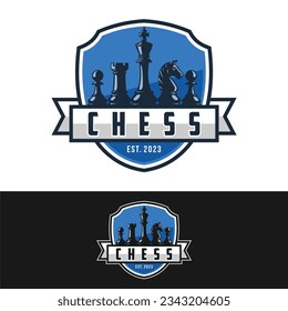 Chess logo vector illustration, template logo design for chess club