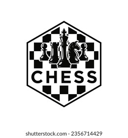Chess logo vector illustration, template logo design for chess club