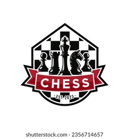 Chess logo vector illustration, template logo design for chess club