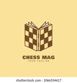Chess mag logo design template. Vector illustration.