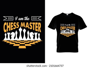 i am the chess master Black Tshirt Design