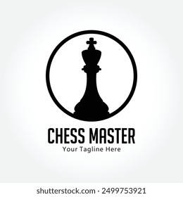Chess Master template for club. Design for decoration tournaments, logo sports cups.