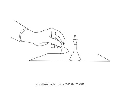 Chess match seen from the side. Strategic planning, business development strategy, tactics in entrepreneurship. Continuous line draw design vector