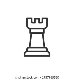 Chess minimal line icon. Web stroke symbol design. Chess sign isolated on a white background. Premium line icon.