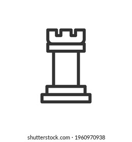 Chess minimal line icon. Web stroke symbol design. Chess sign isolated on a white background. Premium line icon.