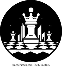 Chess - Minimalist and Flat Logo - Vector illustration