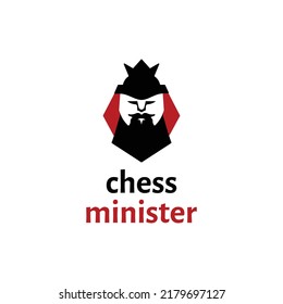 chess minister logo design. minister in the game of chess. modern mascot logo
