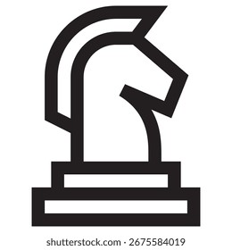 Ícone de Vetor Moderno de Xadrez - Modelo de Símbolo de Ilustração Mínima para Web Mobile App UI Design