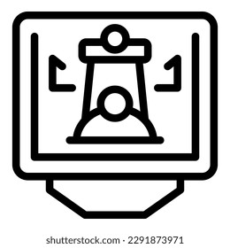 Chess monitor icon outline vector. Online design. Game board