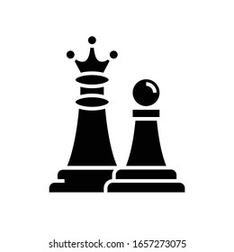 Chess moving black icon, concept illustration, vector flat symbol, glyph sign.