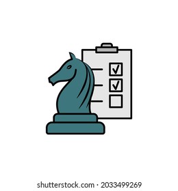 chess, note, knight line colored icon. Signs and symbols can be used for web, logo, mobile app, UI, UX