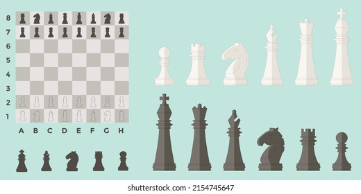 CHESS OBJECTS VECTOR SET ILLUSTRATION