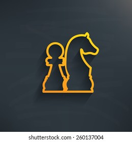 Chess on blackboard background,clean vector