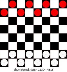 chess on checkers board,Vector illustration.