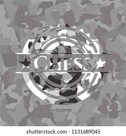 Chess on grey camo pattern