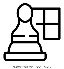 Chess online piece icon outline vector. Board game. Bet story