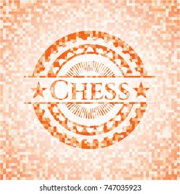 Chess orange mosaic emblem