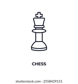 chess outline icon. Linear vector from ai and tech concept. Thin line chess icon isolated on white background