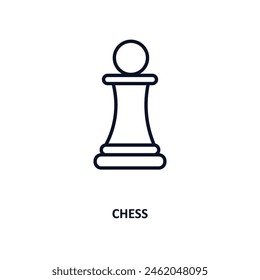 chess outline icon.  Thin line icon from artificial intellegence and future technology collection. Editable vector isolated on white background