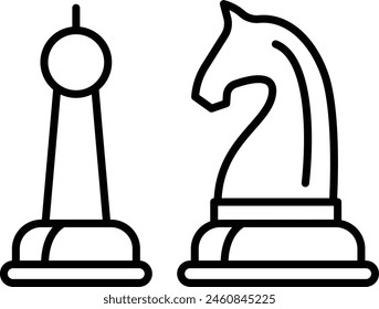 chess outline icon vector illustration