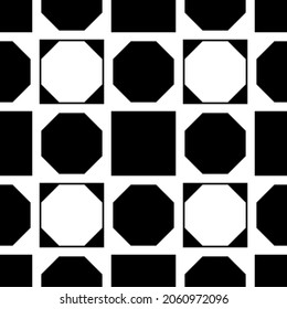 Chess pattern of octagons. Vector seamless.