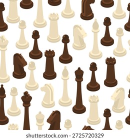 Chess pattern seamless. chess pieces set background