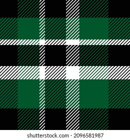 Chess pattern seamless plaid repeat vector in black and green Design for print, gingham, tartan, gift wrap, textiles, checkered background for tablecloth