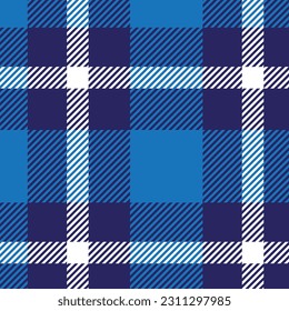 Chess pattern seamless plaid repeat vector in white and blue Design for print, gingham, tartan, gift wrap, textiles, checkered background for tablecloth